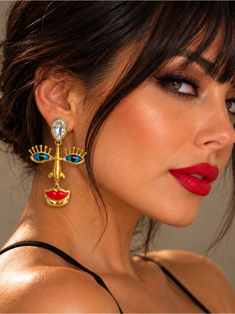 Abstract Face Statement Earrings